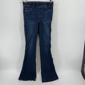 Spanx Dark Wash Flare Denim Leggings Jeans Petite Small 20327Q Blue Pull On